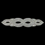 Vintage Crystal Iris Sequins and Beaded Figure Eight Applique - 11" x 2.5"