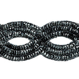 Vintage Gunmetal Sequins and Beaded Figure Eight Applique - 11" x 2.5"
