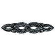 Vintage Gunmetal Sequins and Beaded Figure Eight Applique - 11" x 2.5"