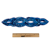 Vintage Royal Blue Sequins and Beaded Figure Eight Applique - 11" x 2.5"