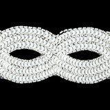 Vintage White Sequins and Beaded Figure Eight Applique - 11" x 2.5"