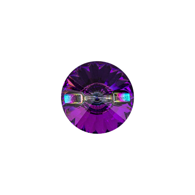 Vintage Swarovski Heliotrope and Gunmetal Unfoiled Self Back Button - 22L/14mm