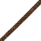 Vintage Bronze 4 Row Bugle Beads on Brown Trimming - 0.375"