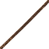 Vintage Bronze 4 Row Bugle Beads on Brown Trimming - 0.375"