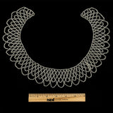 Vintage Silver-lined Beaded Abstract Neck Applique - 9.25" x 10"