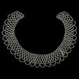 Vintage Silver-lined Beaded Abstract Neck Applique - 9.25" x 10"