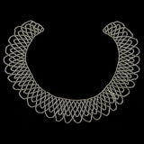 Vintage Silver-lined Beaded Abstract Neck Applique - 9.25" x 10"