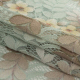 Corded Lace - Pale Aqua, Taupe and Mellow Yellow Dyed Floral