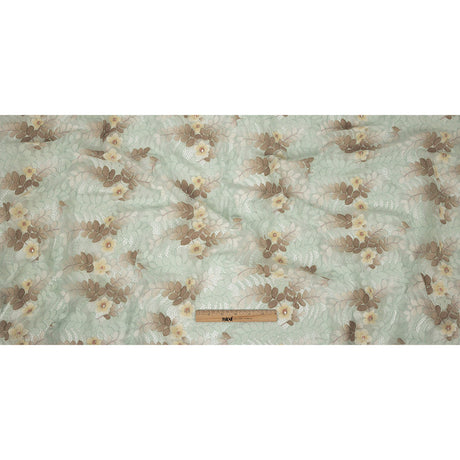 Corded Lace - Pale Aqua, Taupe and Mellow Yellow Dyed Floral