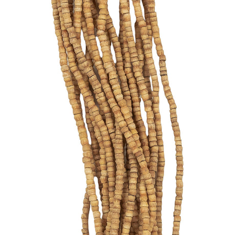Vintage Natural Wood Beaded Tassel - 6"