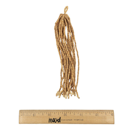 Vintage Natural Wood Beaded Tassel - 6"