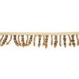 Vintage Brown and Natural Textured Wood Beaded Fringe Trim - 1.625"
