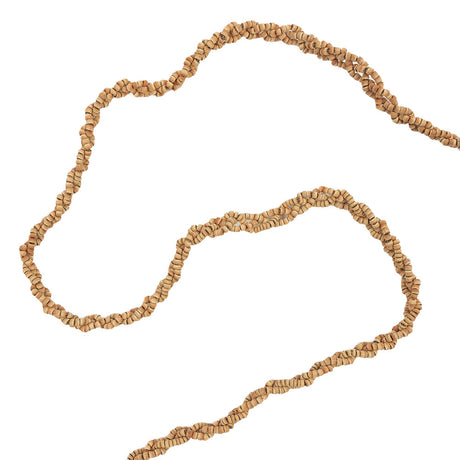 Vintage Natural Wood Beaded Braided Belt with Tassels - 57" x 0.5"