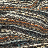 Gray, Gold Flame and Metallic Gold Striped Chunky Wool Knit