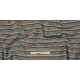 Turquoise, Brick and Metallic Silver Striped Chunky Wool Knit