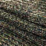 Green, Beige and Total Eclipse Mottled Chunky Wool Rib Knit