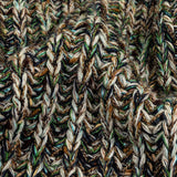 Green, Beige and Total Eclipse Mottled Chunky Wool Rib Knit