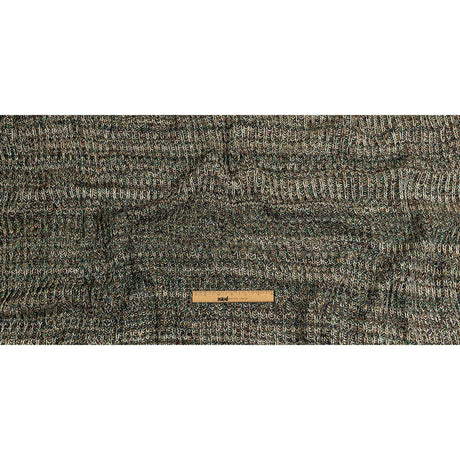 Green, Beige and Total Eclipse Mottled Chunky Wool Rib Knit