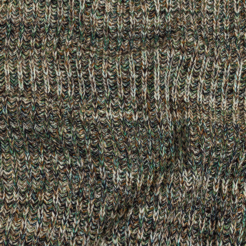 Green, Beige and Total Eclipse Mottled Chunky Wool Rib Knit