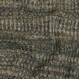 Green, Beige and Total Eclipse Mottled Chunky Wool Rib Knit