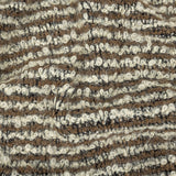 Italian Beige, Ivory and Black Striped Knit Wool Boucle