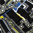 Navy, Yellow and Cobalt Geometric Stretch Brushed Cotton Twill