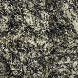 Novelty Black and Ivory Fringed Polyester Woven