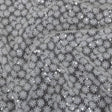 White Daisy Embroidered Netting with Clear Baby Sequins
