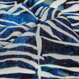 Vegan Limoges Blue and Tea Green Abstract Printed Burnout Viscose Crepe