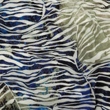 Vegan Limoges Blue and Tea Green Abstract Printed Burnout Viscose Crepe