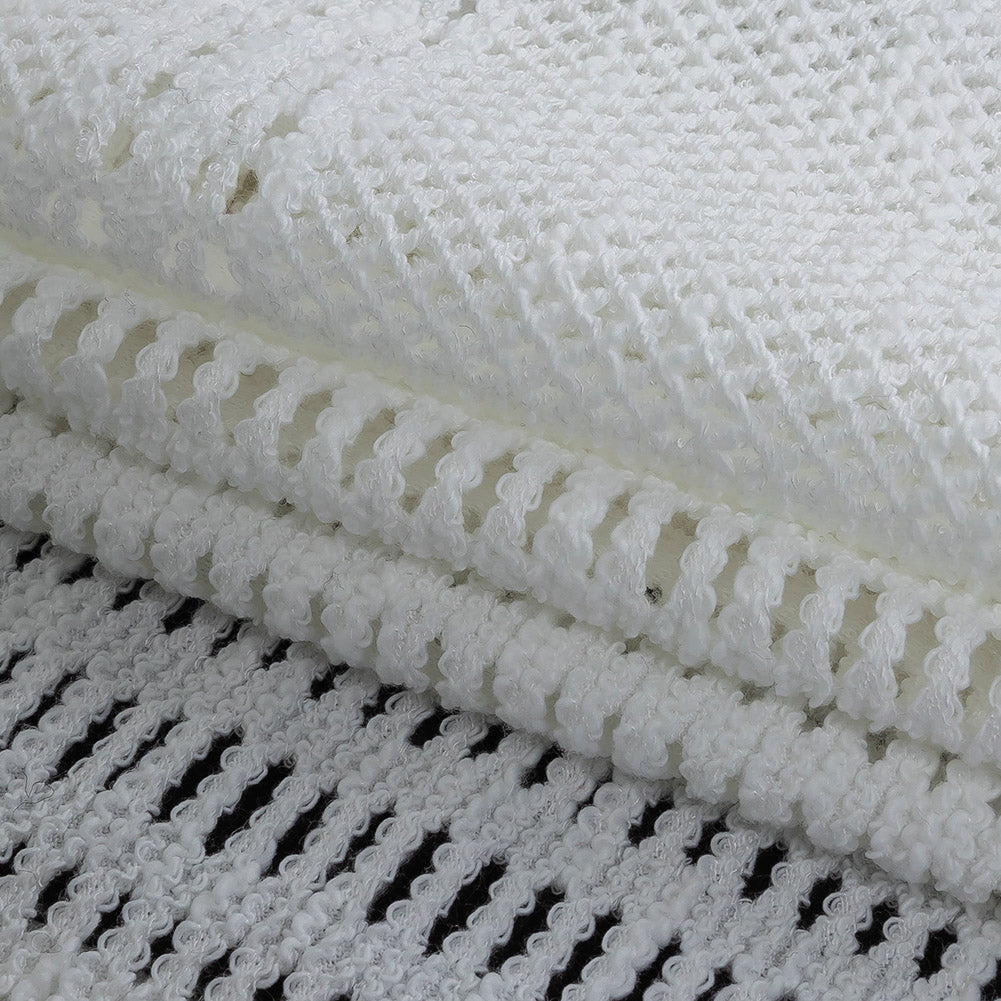 Italian Optic White Squares Stretch Crochet Lace