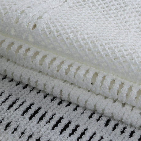 Italian Optic White Squares Stretch Crochet Lace