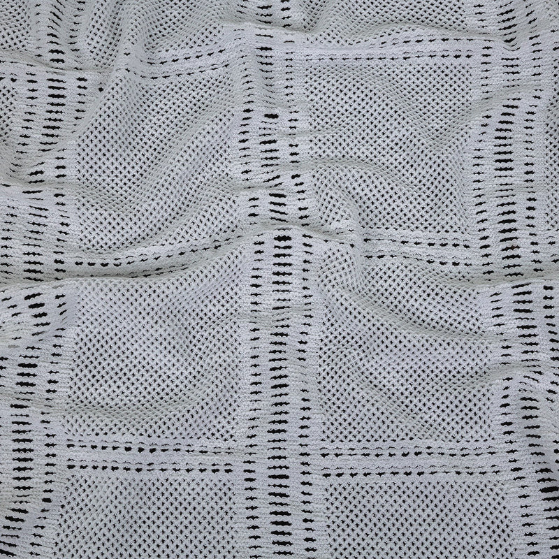 Italian Optic White Squares Stretch Crochet Lace