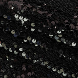 Milly Italian Black and Reflective Silver Paillette Sequins on Black Stretch Velour