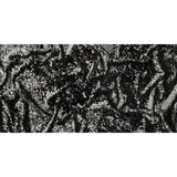 Milly Italian Black and Reflective Silver Paillette Sequins on Black Stretch Velour