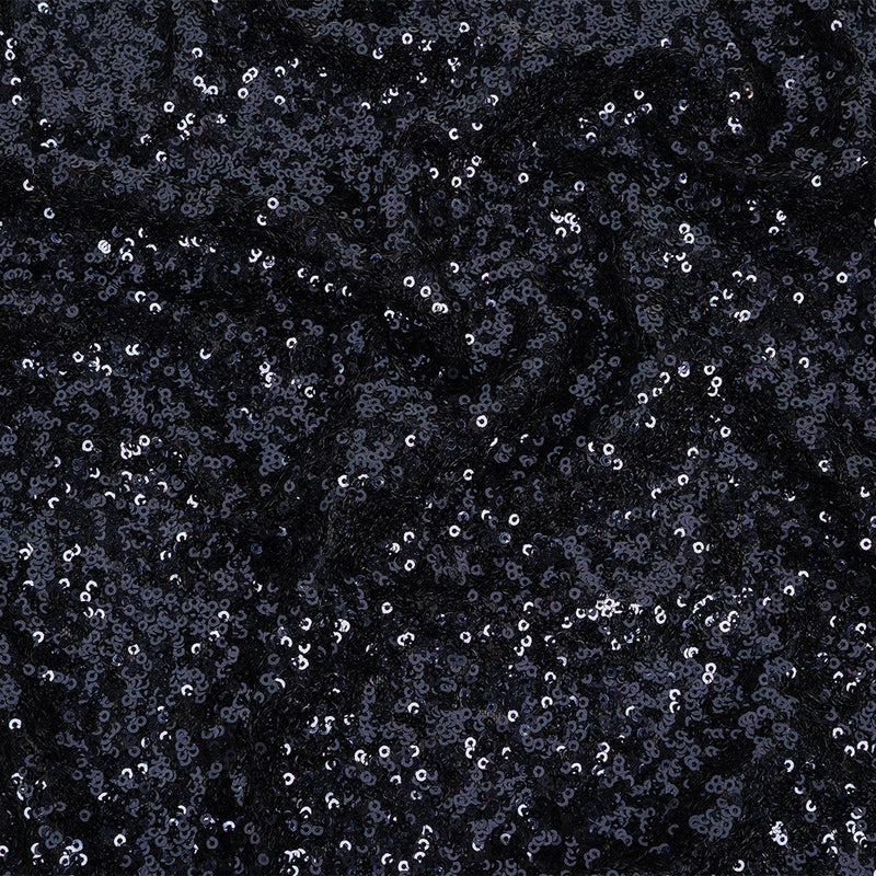 Neon Navy Clustered Baby Sequins on Stretch Mesh