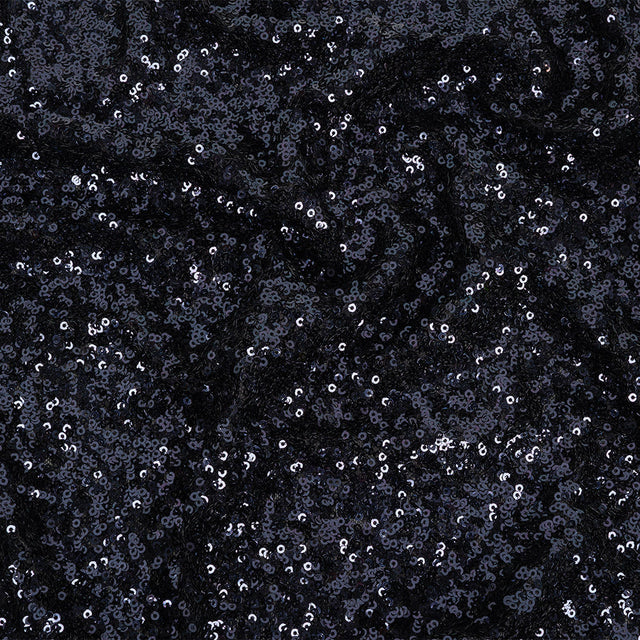 Neon Navy Clustered Baby Sequins on Stretch Mesh
