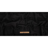 Italian Black Cotton Canvas with Fringe Stripes