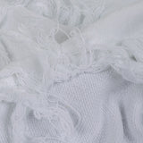 Italian White Cotton Canvas with Fringe Stripes