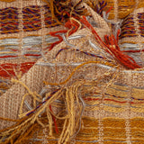 Orange, Honey Yellow and Beige Striped Fringe Novelty Woven