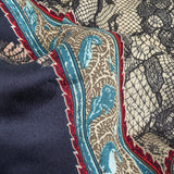 Blue Opal, Teal and Simply Taupe Paisley and Chantilly Lace Printed Polyester Lining