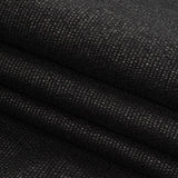 Italian Black on Black Striped Blended Cotton Woven
