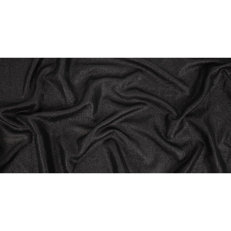 Italian Black on Black Striped Blended Cotton Woven
