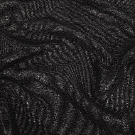 Italian Black on Black Striped Blended Cotton Woven