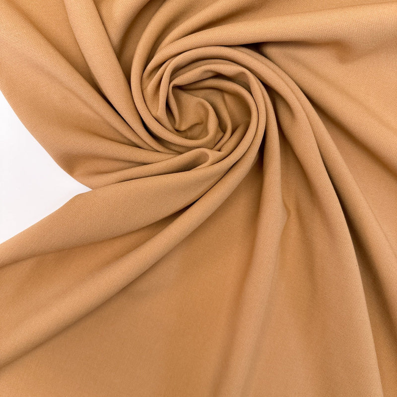 Beige Polyester Viscose Elastane Crepe