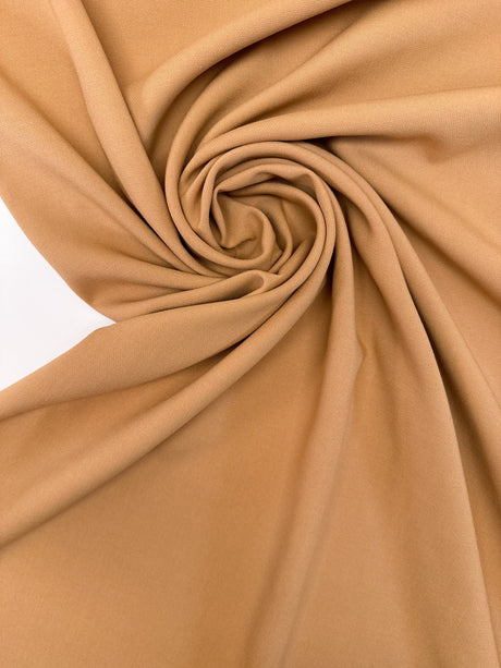 Beige Polyester Viscose Elastane Crepe