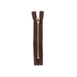 YKK Black Coffee Metal Closed Bottom Zipper with Silver Teeth - 4.5"
