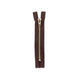 YKK Black Coffee Metal Closed Bottom Zipper with Silver Teeth - 4.5"