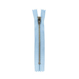 YKK Blue Metal Closed Bottom Zipper with Silver Teeth - 5"
