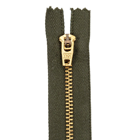 YKK Forest Night Metal Closed Bottom Zipper with Gold Teeth - 5"